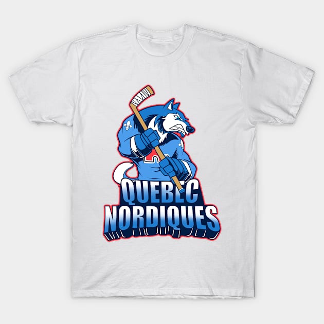 Quebec Nordiques - 90s Hockey Team T-Shirt by BlockersPixel